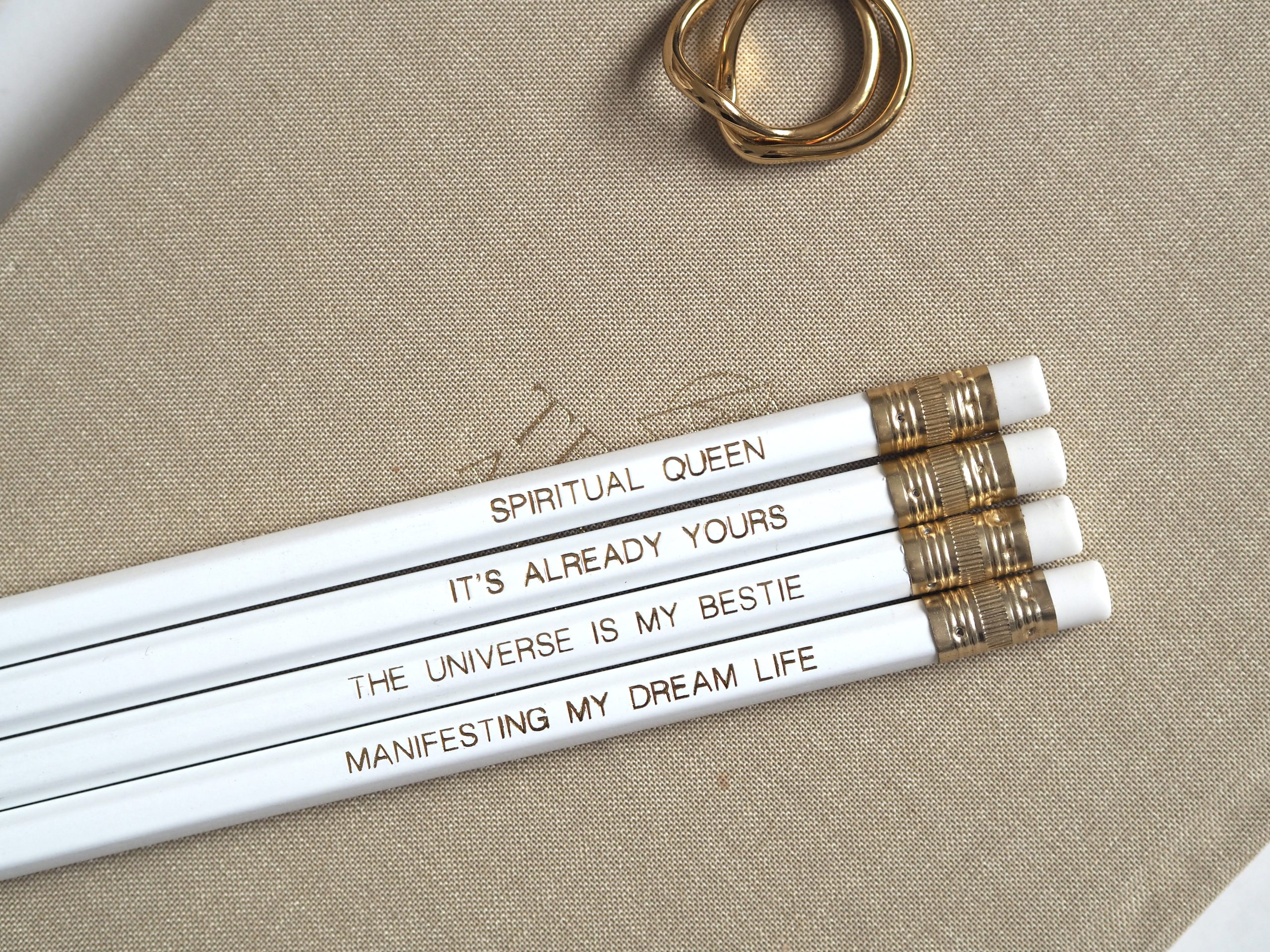 LAW OF ATTRACTION GOLD FOIL PENCILS | EMMA MUMFORD
