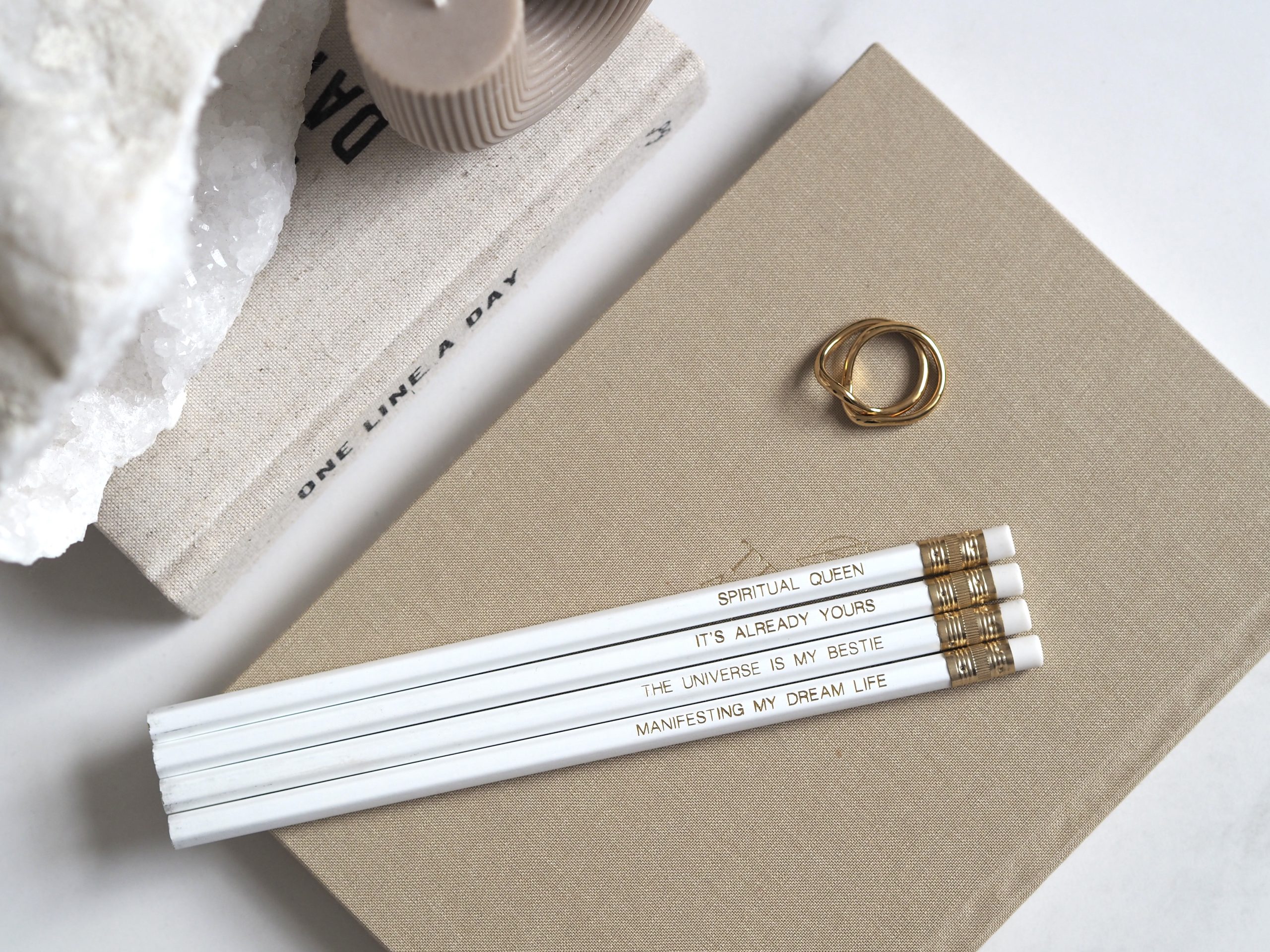 LAW OF ATTRACTION GOLD FOIL PENCILS | EMMA MUMFORD