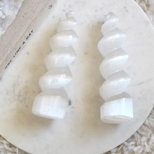 LARGE SELENITE HORN CRYSTAL | LAW OF ATTRACTION STORE