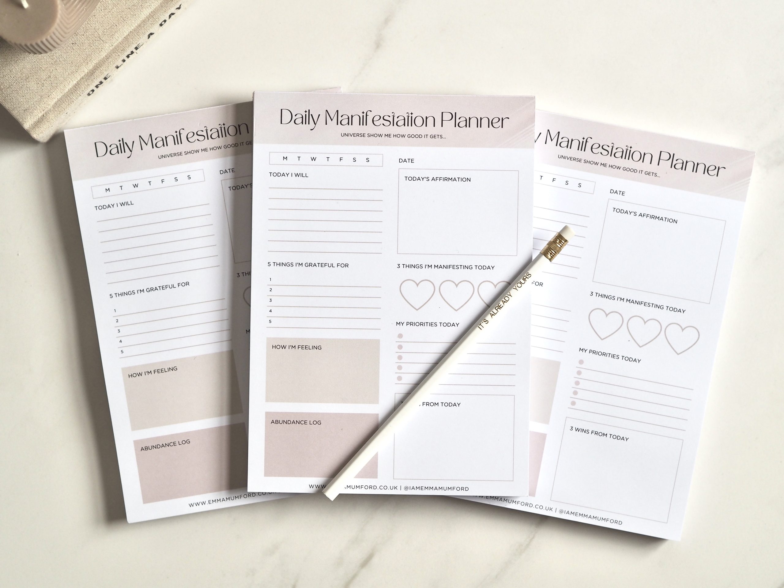 DAILY MANIFESTATION PLANNER A5 | LAW OF ATTRACTION STORE