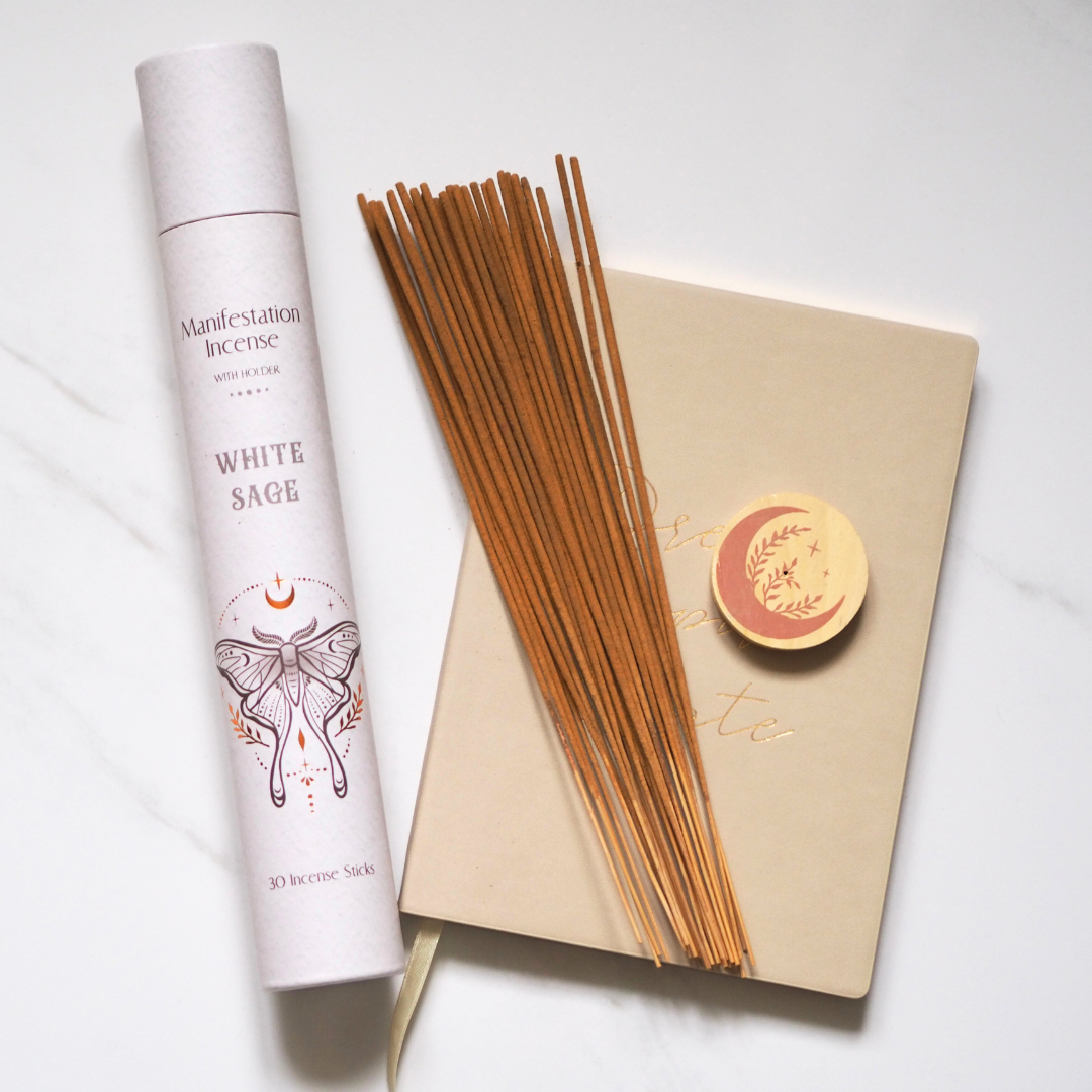 WHITE SAGE MANIFESTATION INCENSE STICK SET
