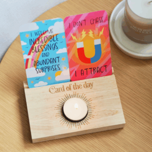 CARD OF THE DAY TAROT CARD STAND TEALIGHT HOLDER