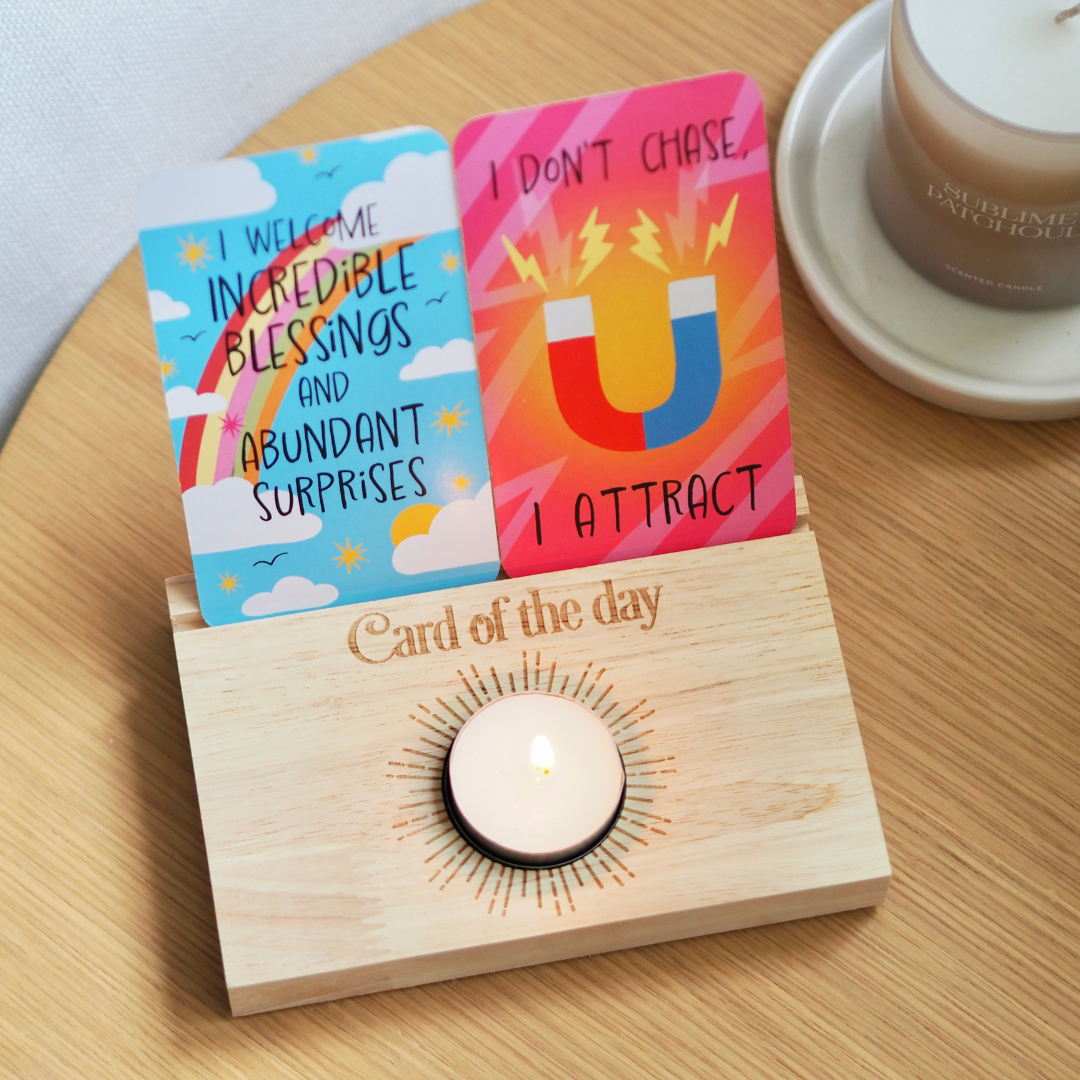 CARD OF THE DAY STAND & TEALIGHT HOLDER