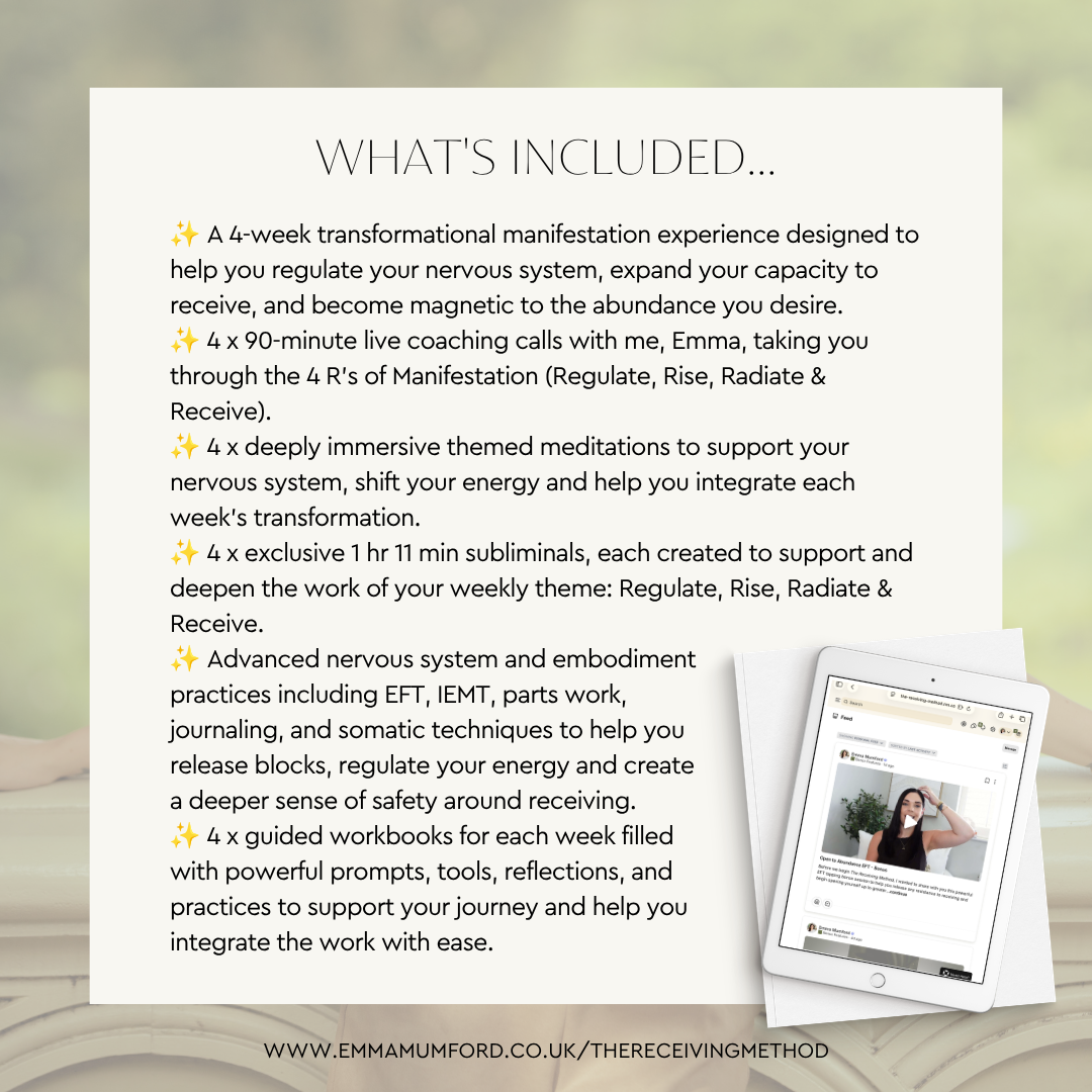 THE RECEIVING METHOD – 4-WEEK MANIFESTATION COURSE